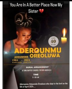 It is a moment of grìef in the Nollywood industry as a fast-rising actress named Adejumoke Aderounmu was reported de.ad