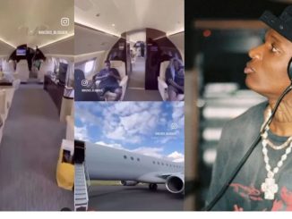 “At least he no borrow him papa own” – New video of Wizkid chilling inside his private jet worth $200M (N250b) trends online (Video)