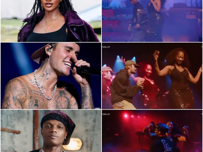 American singer Justin Bieber and Wizkid gave Tems a surprise entry at her Coachella show last night in Los Angeles (Video)