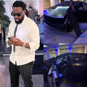 Singer Timaya Cruising In His Brand New N100Million Tesla Cybertruck As He Enjoys New Song With Tiwa Savage (Video)