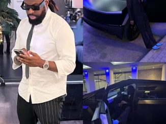 Singer Timaya Cruising In His Brand New N100Million Tesla Cybertruck As He Enjoys New Song With Tiwa Savage (Video)