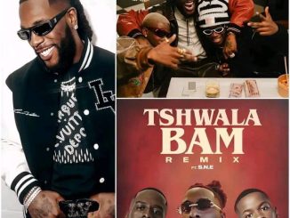 Burna Boy's verse on 'Tshwala Bam Remix' is free. He didn't charge South African singers Titom and Yuppe anything for a verse on the song